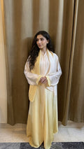 SHUROOQ - Butter Yellow Ombré Abaya + Hijab Set