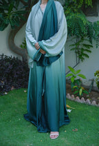 ZAMARUD — Green Ombré Abaya + Hijab Set