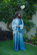 SAMAWI — Blue Ombré Abaya + Hijab Set