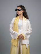 SHUROOQ - Butter Yellow Ombré Abaya + Hijab Set
