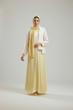 SHUROOQ - Butter Yellow Ombré Abaya + Hijab Set